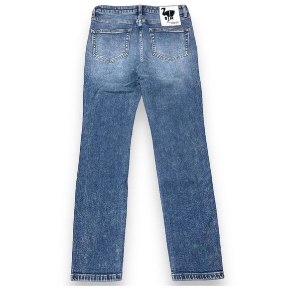 NWT SANDRINE ROSE  X FREE PEOPLE SKINNY JEAN WOMEN SIZE 28 SNOW RIPPED - Picture 2 of 10